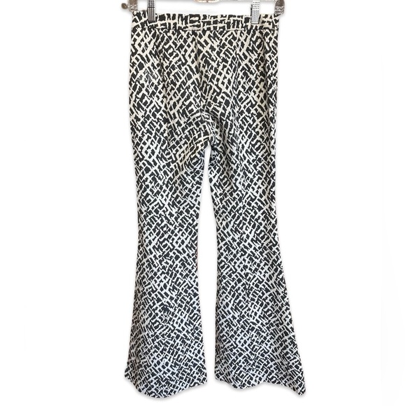 Rosetta Getty Pants - Rosetta Getty Printed Black & White Stretchy Flare Bell Bottom Pants Size Medium